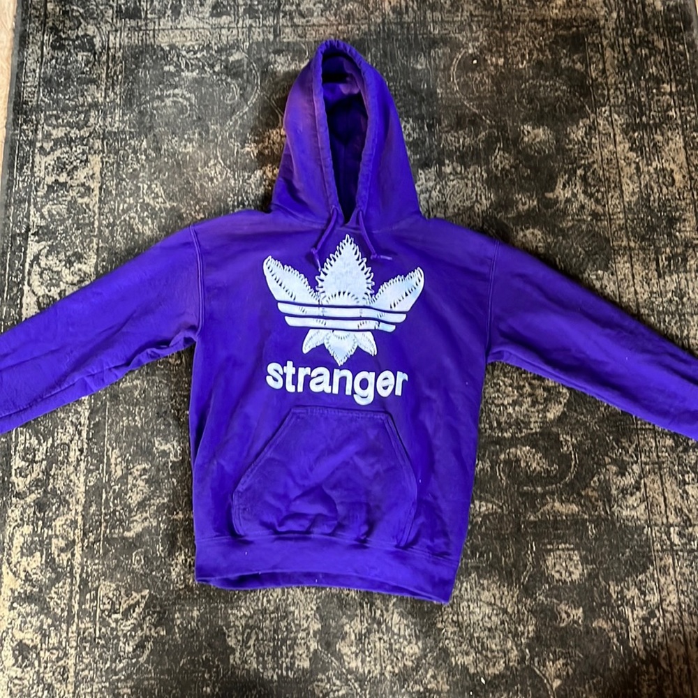 Purple Adidas/Stranger Things small women’s hoodie